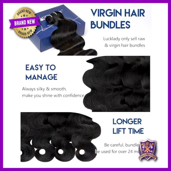 3 Bundle Human Hair Extensions 20 22 24 Inch Body Wave Virgin Remy main image 6